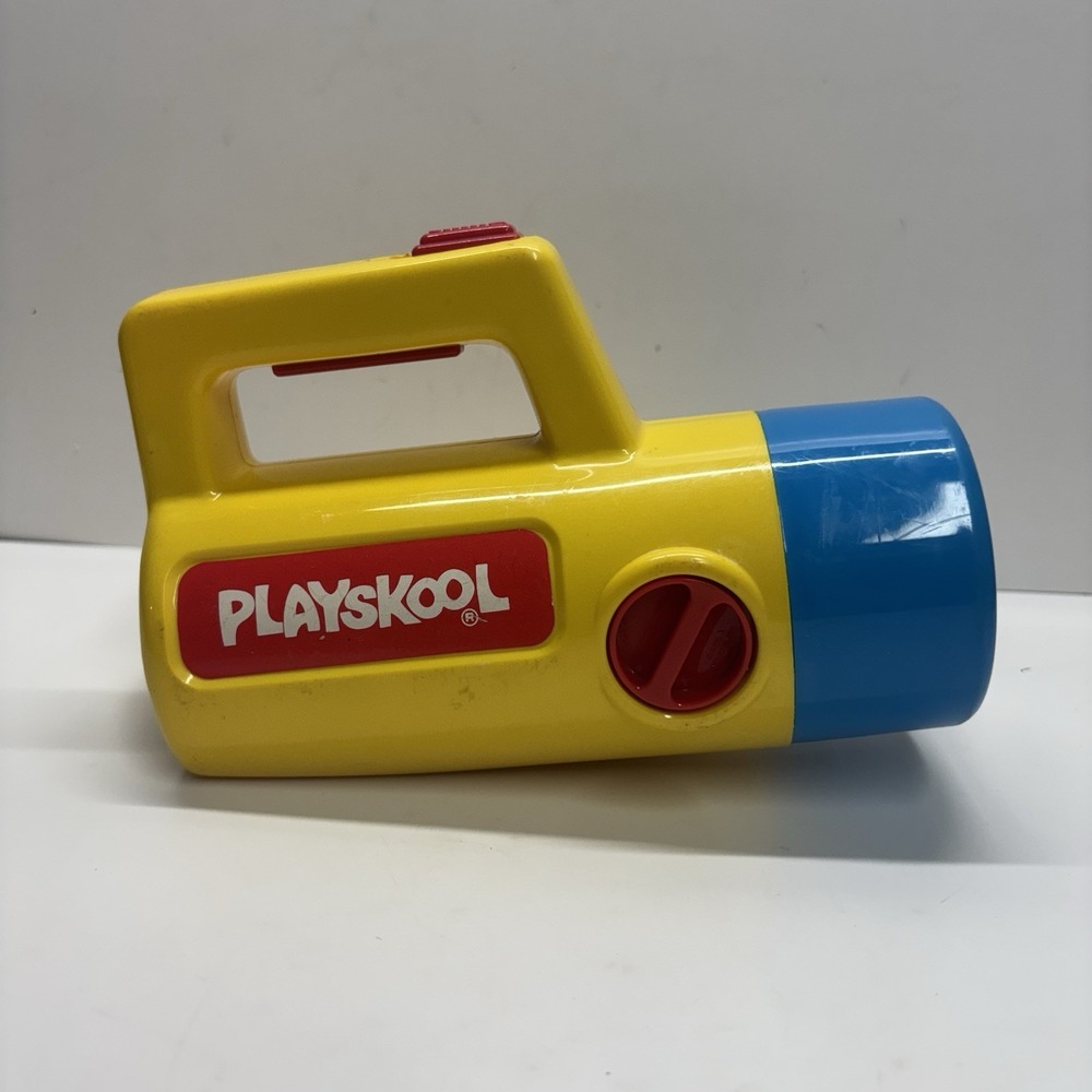 Vintage Playskool Kids Flashlight Green, Clear, & Red Color Changing Lens Works